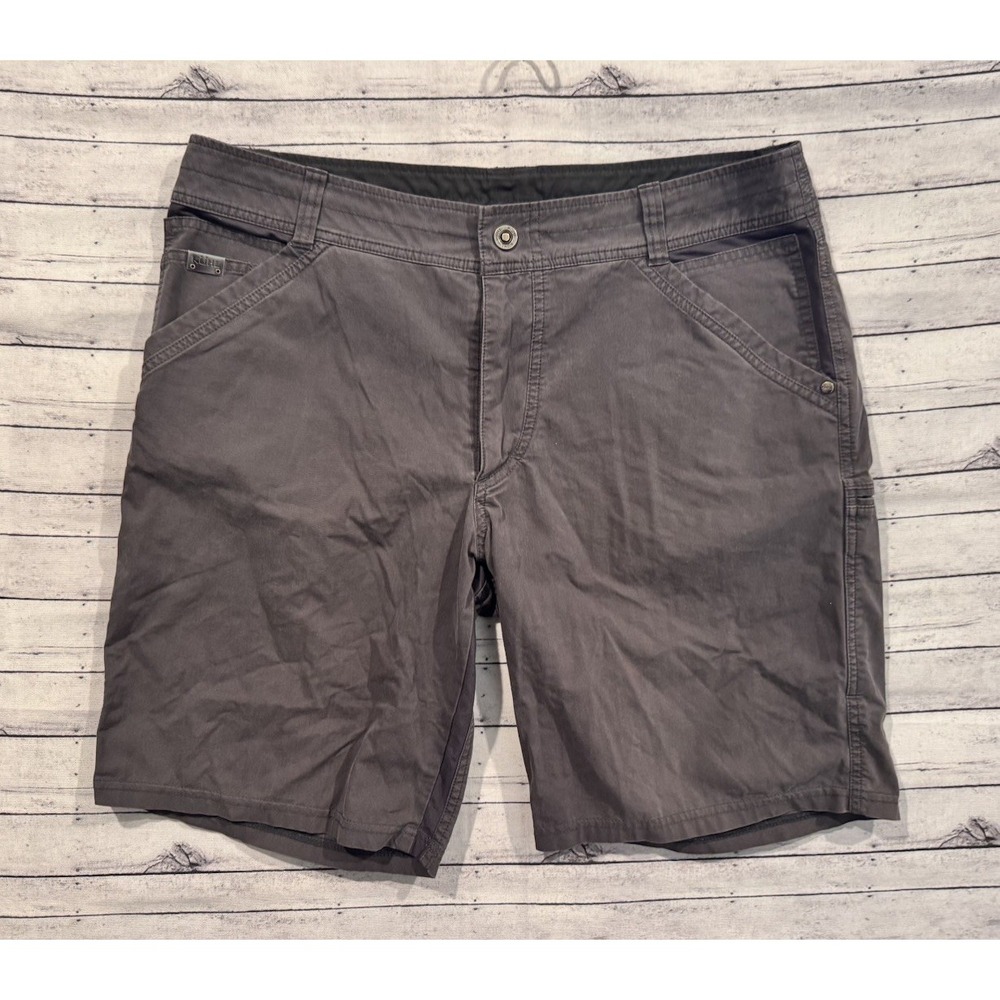 KUHL Mens Renegade Short 36 Gray Ripstop Hiking Outdoor Cargo Trail Stretch 8"